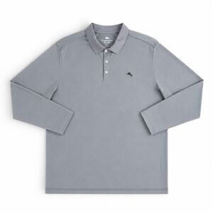 Tommy Bahama Long Sleeve Polo Shirt Gray Supima Cotton Blend Men’s Medium